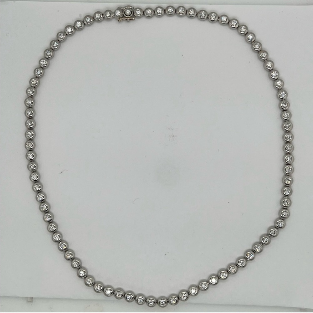 Tiffany & Co. Diamond Tennis Necklace in Platinum, '5.50 CTW' - Picture 3 of 11